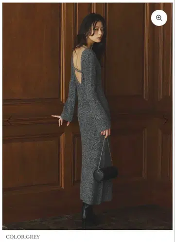 [ anuans ] 백 오픈 레이어 니트 원피스