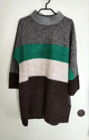 YUKI TAKASE 7부 소매 하이넥 스웨터