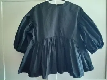 블랙 오부소매 플레어 튜닉