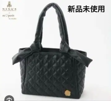 아오키 미사코 x NINA'S 퀼팅 토트백 블랙 미사용 새상품