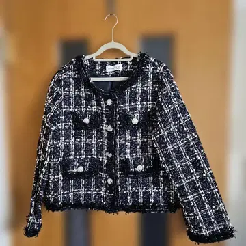 ZCM&ZCM 트위드 노카라 자켓