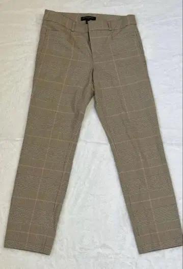 새상품급 BANANA REPUBLIC 베이지 체크 무늬 슬랙스