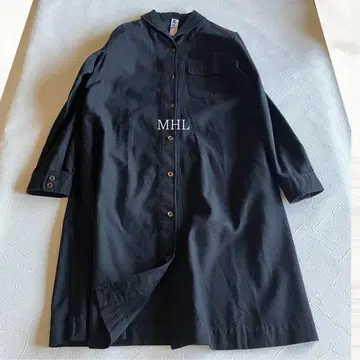 MHL. 셔츠 원피스 블랙 마가렛호웰 울코튼 긴팔