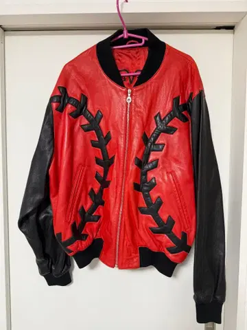 가죽 봄버 자켓 베이스볼 USA