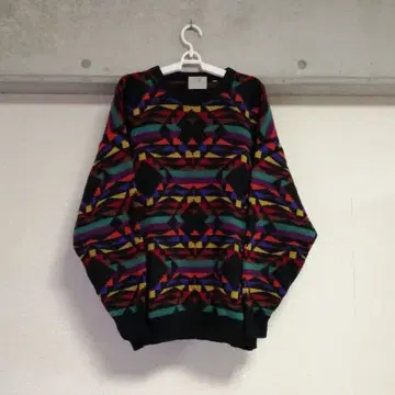 vintage 빈티지 올 패턴 이탈리아제 네이티브 니트 오르테가 니트