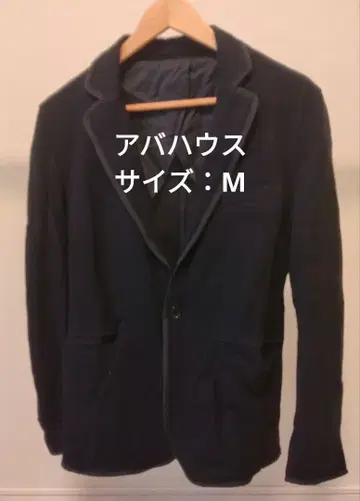 아바하우스 사이즈 M 다크 네이비 테일러드 자켓 코튼 혼방