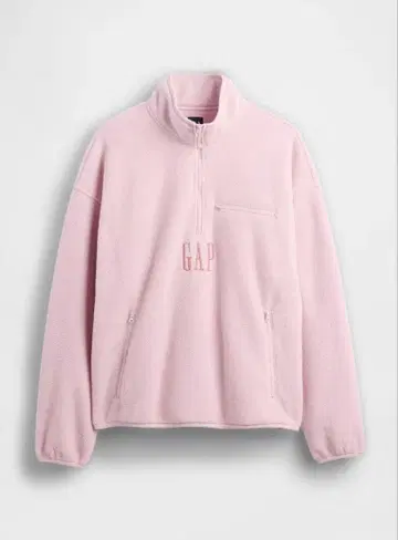 GAP 핑크 플리스 하프 지퍼