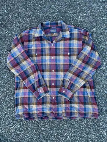 PENDLETON 펜들턴 오픈 카라 체크 셔츠 L 사이즈