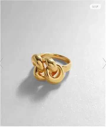 COCOSHNIK 니팅 모티브 링 14호 골드 코팅