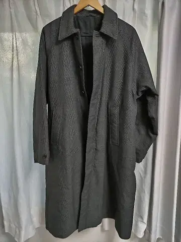 BEAMS 오버 스텐카라 코트 M 차콜 그레이