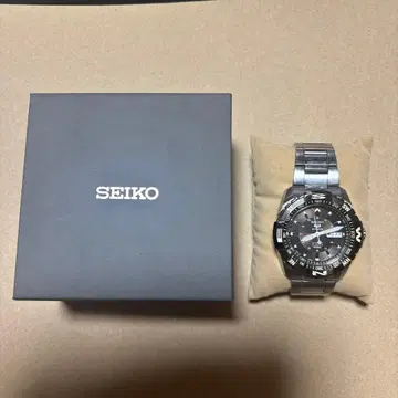 SEIKO 자동 와인딩 손목시계 블랙/실버 다이버즈 워치