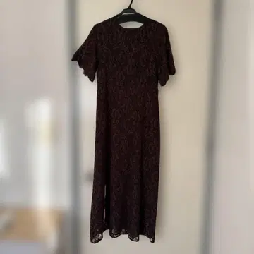 버건디 레이스 맥시 원피스