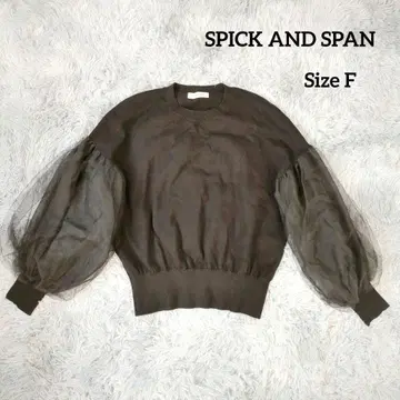[ SPICK AND SPAN ] 시어 벌룬 슬리브 니트 풀오버 블랙