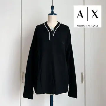 Armani Exchange 블랙 V넥 스웨터 ARMANI
