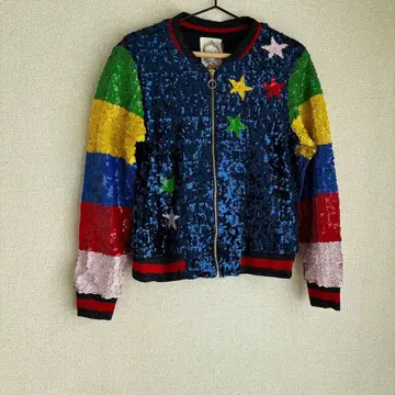 컬러풀 올스팽글 점퍼