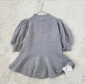 새상품 셀퍼드 캐시미어 페플럼 니트 풀오버 36 그레이