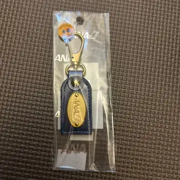 [ 새상품 ] ANA 전일공 미니 장각 키링 천연 가죽 블루