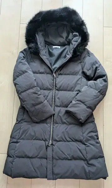 PLST 블랙 다운 자켓 후드 부착