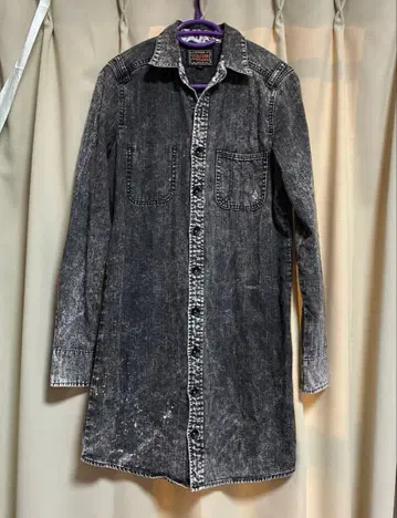 VOLCOM 블랙 데님 셔츠 원피스