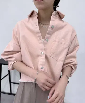 [ 미사용 새상품 ] mystic 트윌 숏 자켓 핑크 완판템