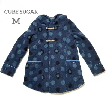 CUBE SUGAR 도트 무늬 더플 코트 M 울 50%