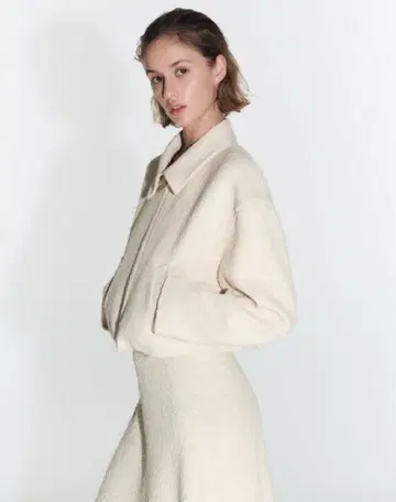 ZARA 자라 새상품 스트럭처 봄버 자켓 트위드 자켓