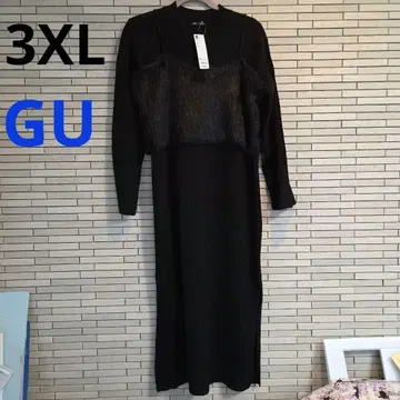 새상품 GU 블랙 3XL 니트 원피스 뷔스티에 세트 원피스