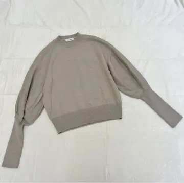 STYLEMIXER 니트 상의 퍼프 슬리브 베이지