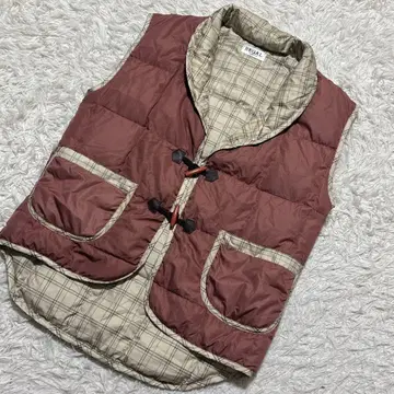 [ c6777 ] REGAL 리갈 다운 베스트 체크 무늬