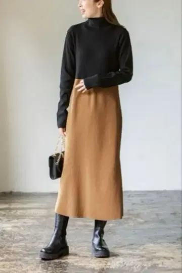 Noble 컬러 블록 니트 원피스