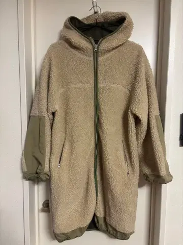 margaux boa 후디드 코트 아이보리