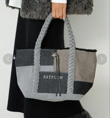 BAYFLOW 데님 패치 로고 토트