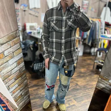 QUIKSILVER 퀵실버 플란넬 셔츠 체크 셔츠 L 스케이터