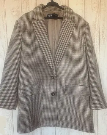 새상품급 ZARA 글렌체크 패턴 자켓/코트