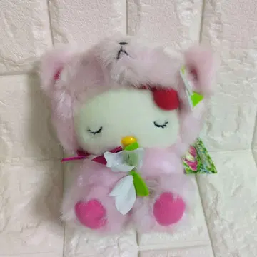 택 포함 홋카이도 한정 곰 키티 봉제 인형 헤이세이 레트로 팬시