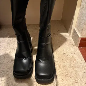 여성용 블랙 롱 부츠 22.5cm