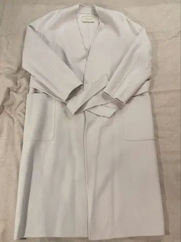 유나이티드 애로우즈 라이트 그레이지 노카라 롱 코트