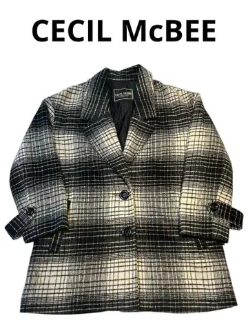 CECIL McBEE 세실 맥비 체크 자켓 코트