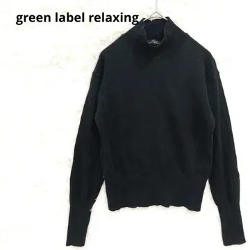 그린라벨 니트 터틀넥 스웨터 울 실크 혼방 블랙