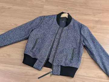 미사용 새상품) ICB 아이씨비 트위드 블루종 봄버 자켓 7호