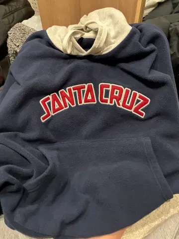 SANTA CRUZ 플리스 후드티 네이비