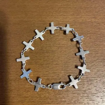 실버 크로스 모티브 팔찌 약 20cm