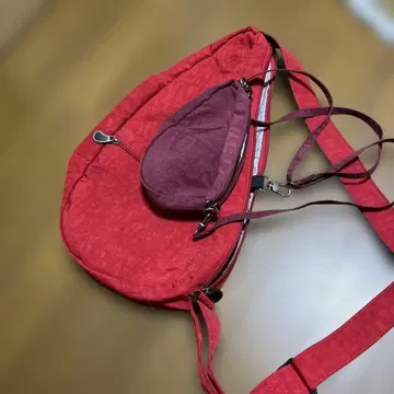 HEALTHY BACK BAG 빨간색 숄더백 미니 사이즈와 세트