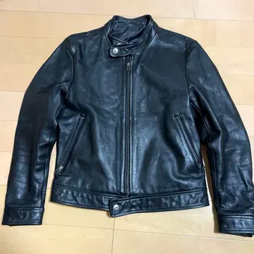 두께감!DOMON HOMME 천연 가죽 싱글 라이더 자켓 가죽 90's