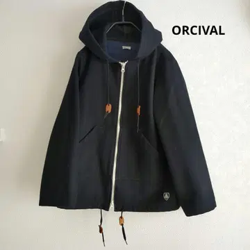 ORCIVAL 오르치발 후드 부착 네이비 아우터 울 소재 일본제