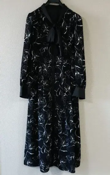 MISCH MASCH 바이컬러 보타이 플라워 원피스 M