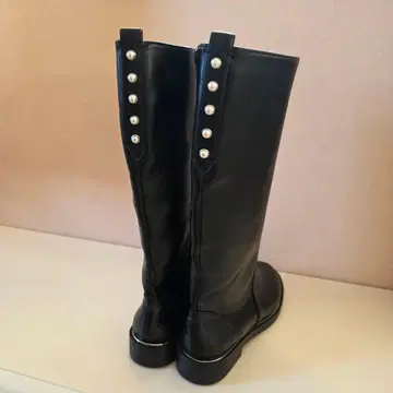 새상품 ZARA 롱 부츠 펄 장식 23cm