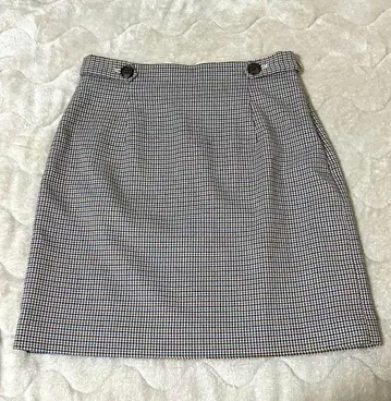 릴리 브라운 체크 타이트 스커트 미니 스커트