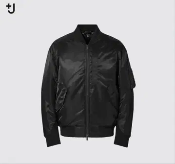 새상품급 유니클로 +J 하이브리드 다운 오버 사이즈 MA-1 블루종 L