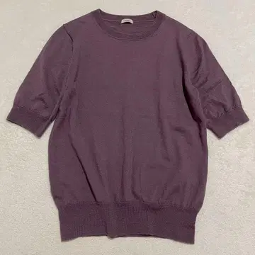 이에나 울 100% 반팔 니트 상의 컬러 니트 고급 성숙 캐주얼